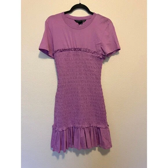 Veronica Beard Violet Tomlin Dress  Size Small, Ruffle Ruched Cotton  Bodycon